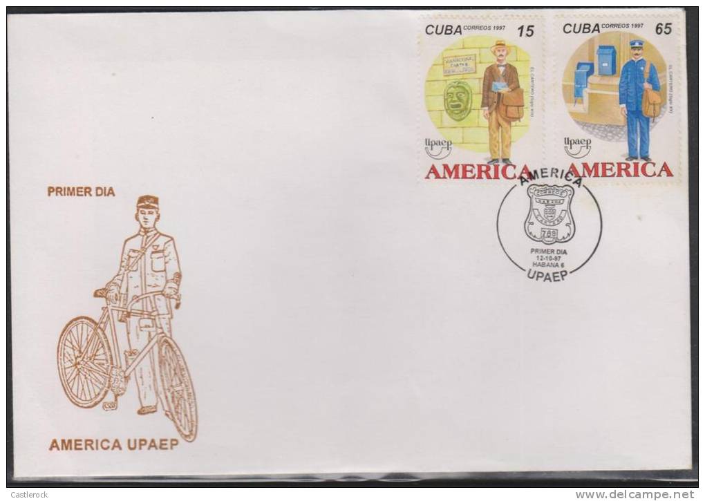 O) 1997 CUBA, AMERICA UPAEP,  THE POSTMAN CENTURY XIX Y XX, FDC MNH. - FDC