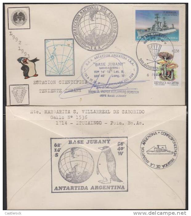 O) 1992 ARGENTINA., JUBANY-BASED, SCIENTIFIC STATION, FDC USED- - FDC