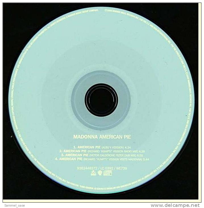 Musik Single CD  -  Madonna  American Pie  -  Von WEA International Inc. Nr. 9362448372  -  Jahr 2000 - Disco, Pop