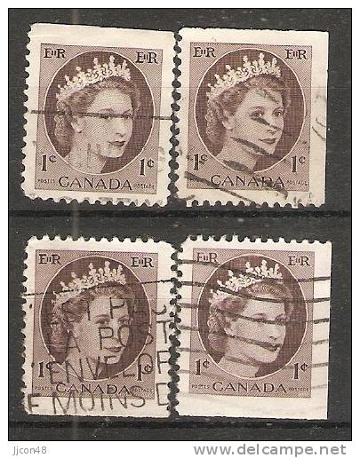 Canada  1954-62  Queen Elizabeth II (o) 1c - Sellos (solo)