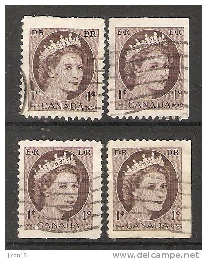 Canada  1954-62  Queen Elizabeth II (o) 1c - Sellos (solo)