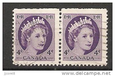 Canada  1954-62  Queen Elizabeth II (o) 4c - Postzegels