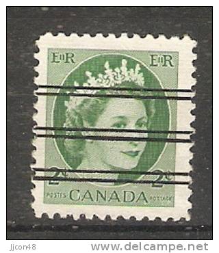 Canada  1954-62  Queen Elizabeth II (o) 2c - Prematasellado