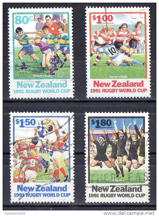 New Zealand 1991 World Cup Rugby Set Of 4 Used - Gebraucht