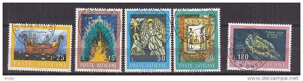 Z1826 - VATICANO SASSONE N°553/57 - VATICAN Yv N°571/75 - Used Stamps