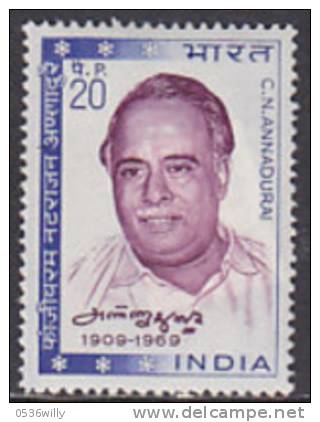 Indien 1966. C.N. Annadurai, Journalist (B.0456) - Unused Stamps