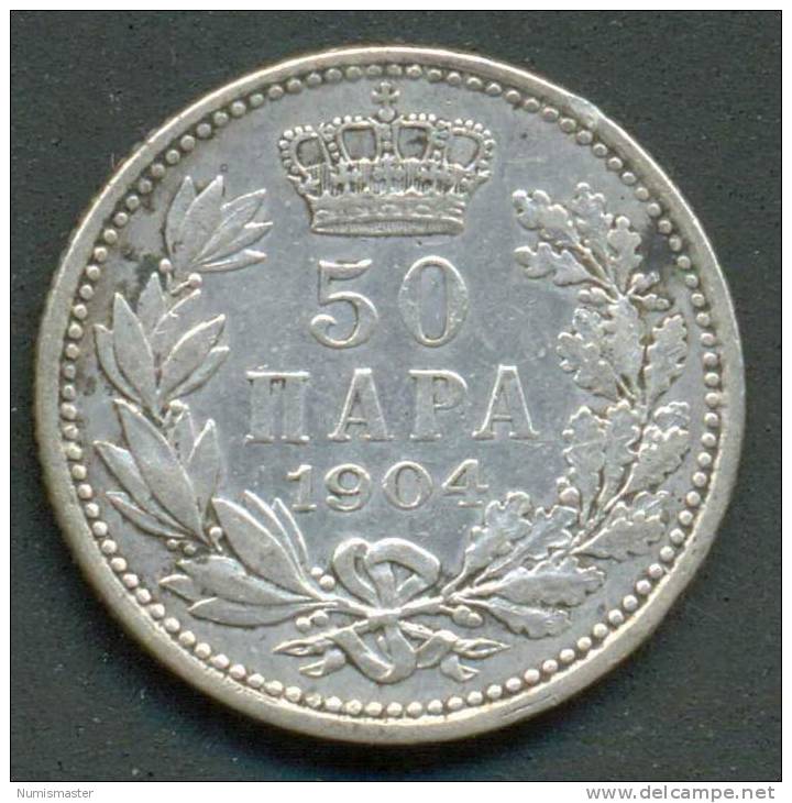 SERBIA , 50 PARA 1904 ,UNCLEANED SILVER COIN - Serbien