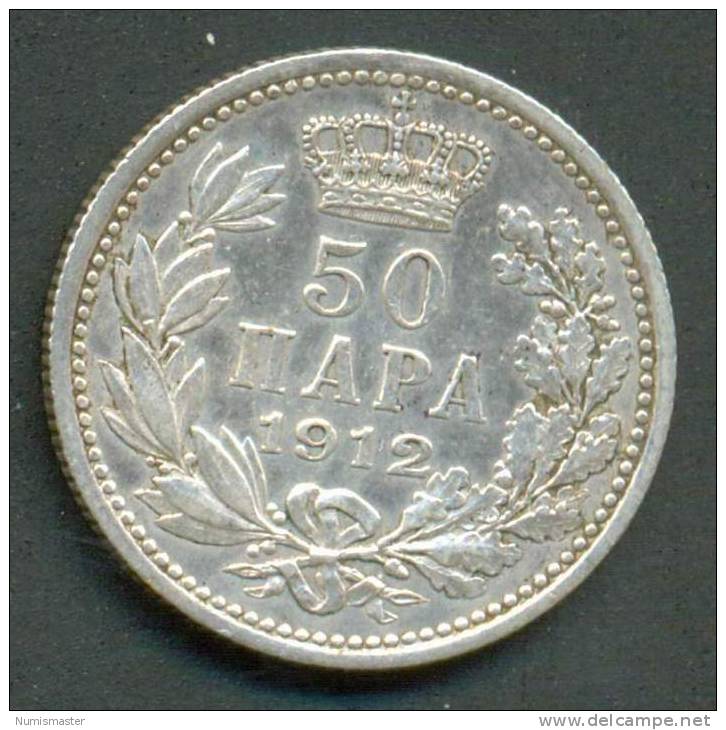 SERBIA , 50 PARA 1912 ,UNCLEANED SILVER COIN - Serbia