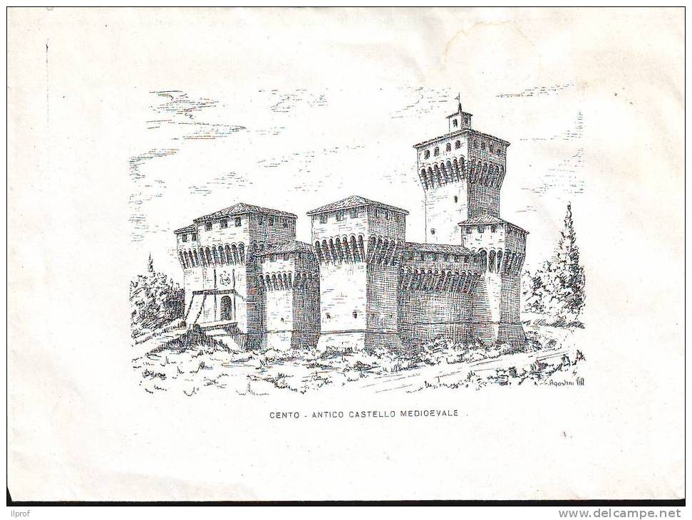 Cento, Antico Castello Medioevale, Busta Ill. Da Vittorio Agostini - Matériel Et Accessoires