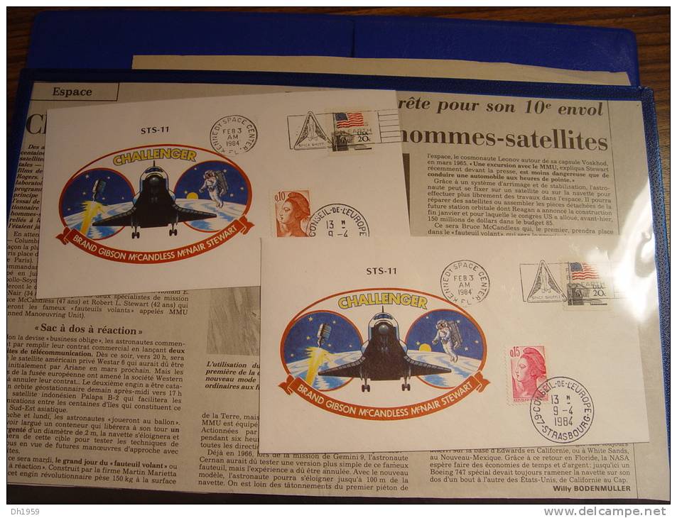 KENNEDY SPACE CENTER COSMOS NASA CHALLENGER COLUMBIA HOUSTON CONSEIL DE L'EUROPE Env 35 DOCUMENTS + PRESSE - Sammlungen