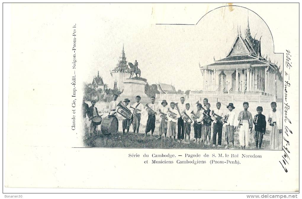 CPA CAMBOGE  MUSICIENS PAGODE ROI NORODOM PNOM PENH   Belle Animation - Cambodia