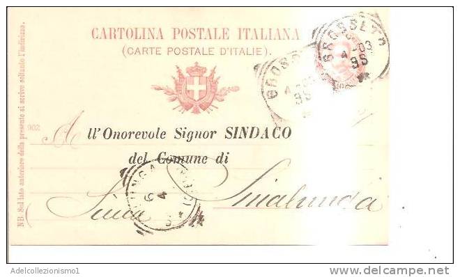 62594) Intero Postale Con 10 C. Effige  Umberto I In  Ovale Da Grosseto A Sinalunga Il 4-4-1903 Pretampato Tipograficame - Stamped Stationery