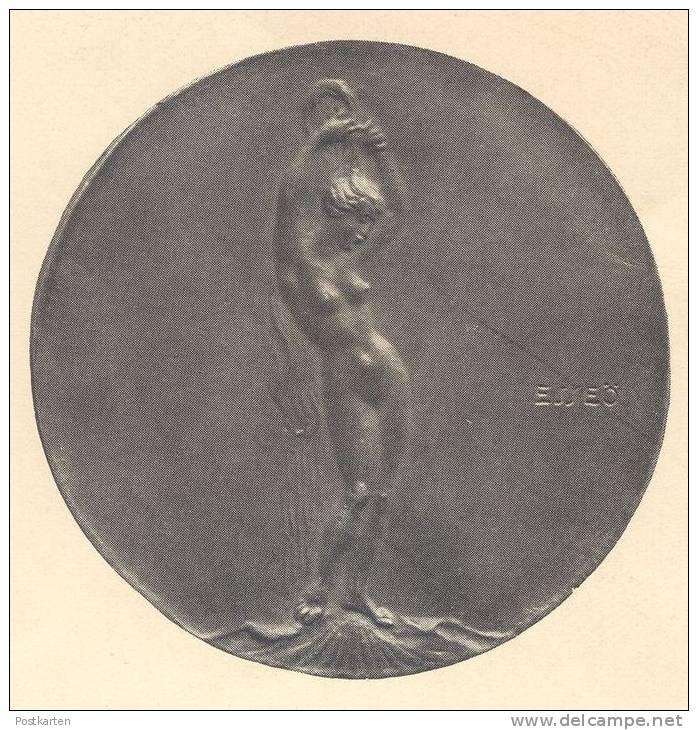 ALTE POSTKARTE PROFESSOR KARL BRANDI 1928 ELISABETH VON ESSEÖ MÜNCHEN Money Coin Münze Medaille Medal Monnaie Nude Nu - Monnaies (représentations)