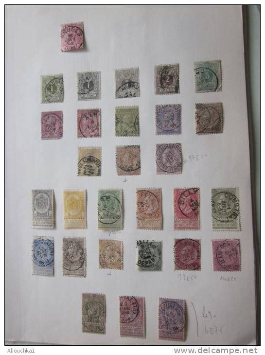 Belgique Belgia Timbres Anciens Oblitérés Tous états Sur Feuilles D'album Collection Cote Partielle : 506 &euro;(2001) - Sammlungen (im Alben)