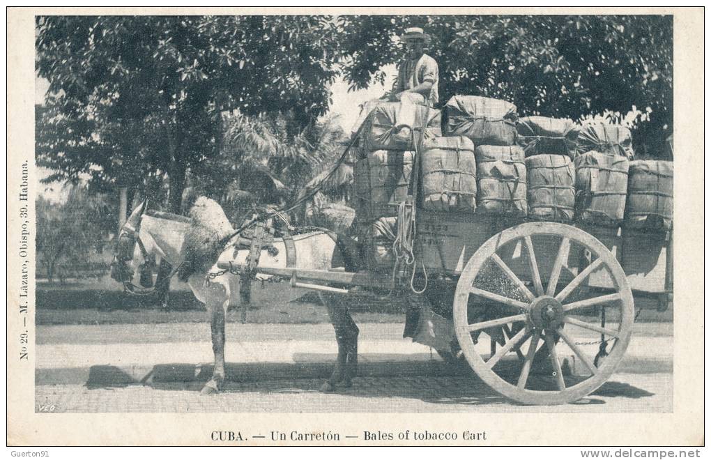 ( CPA CUBA )  UN CARRETON  /  Bales Of Tobacco Cart  - - Autres & Non Classés