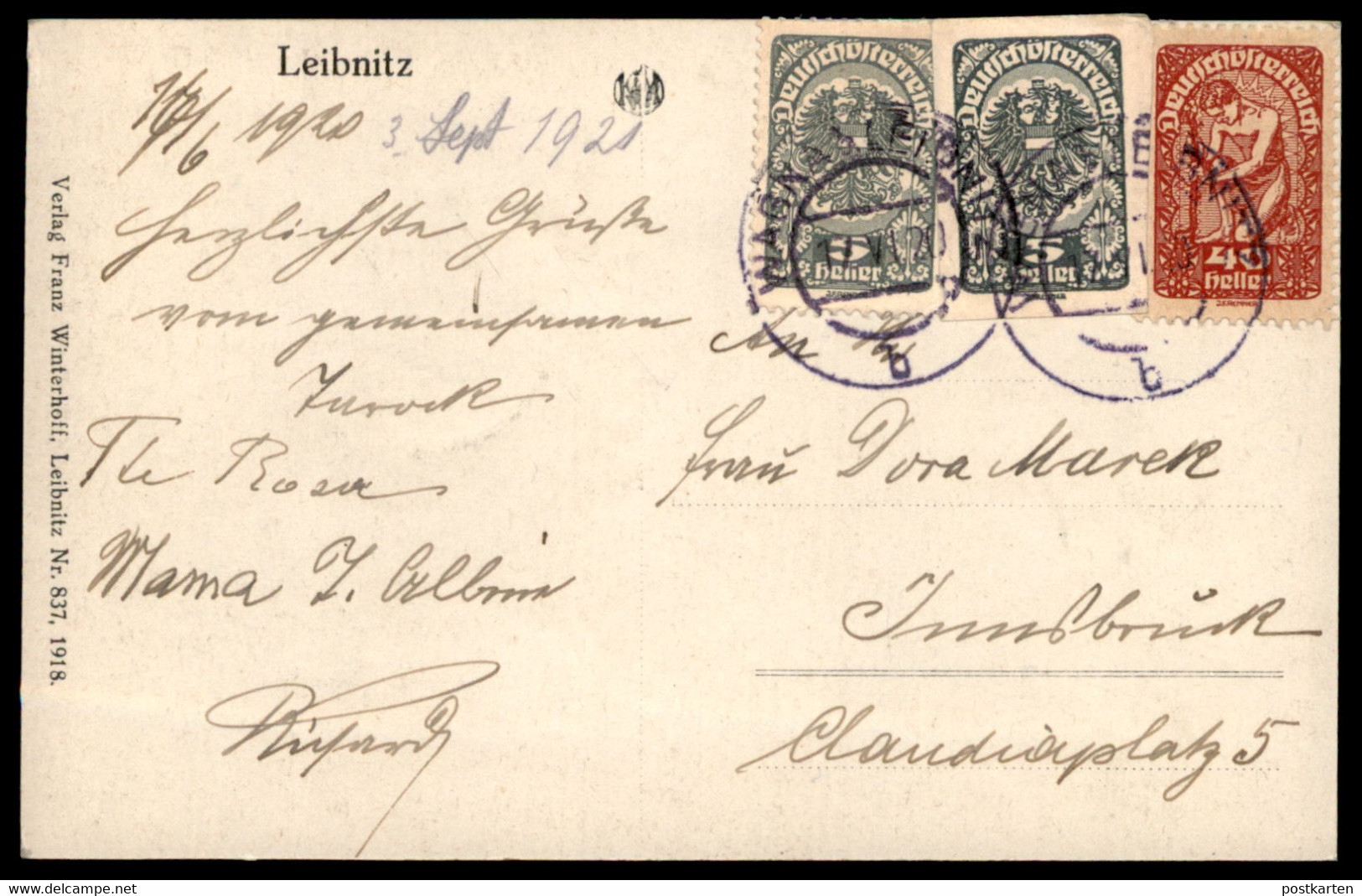 ALTE POSTKARTE LEIBNITZ PLATZ DROGERIE STEIERMARK 1920 Fahne Flag Pavillon Postcard Cpa AK Ansichtskarte - Leibnitz