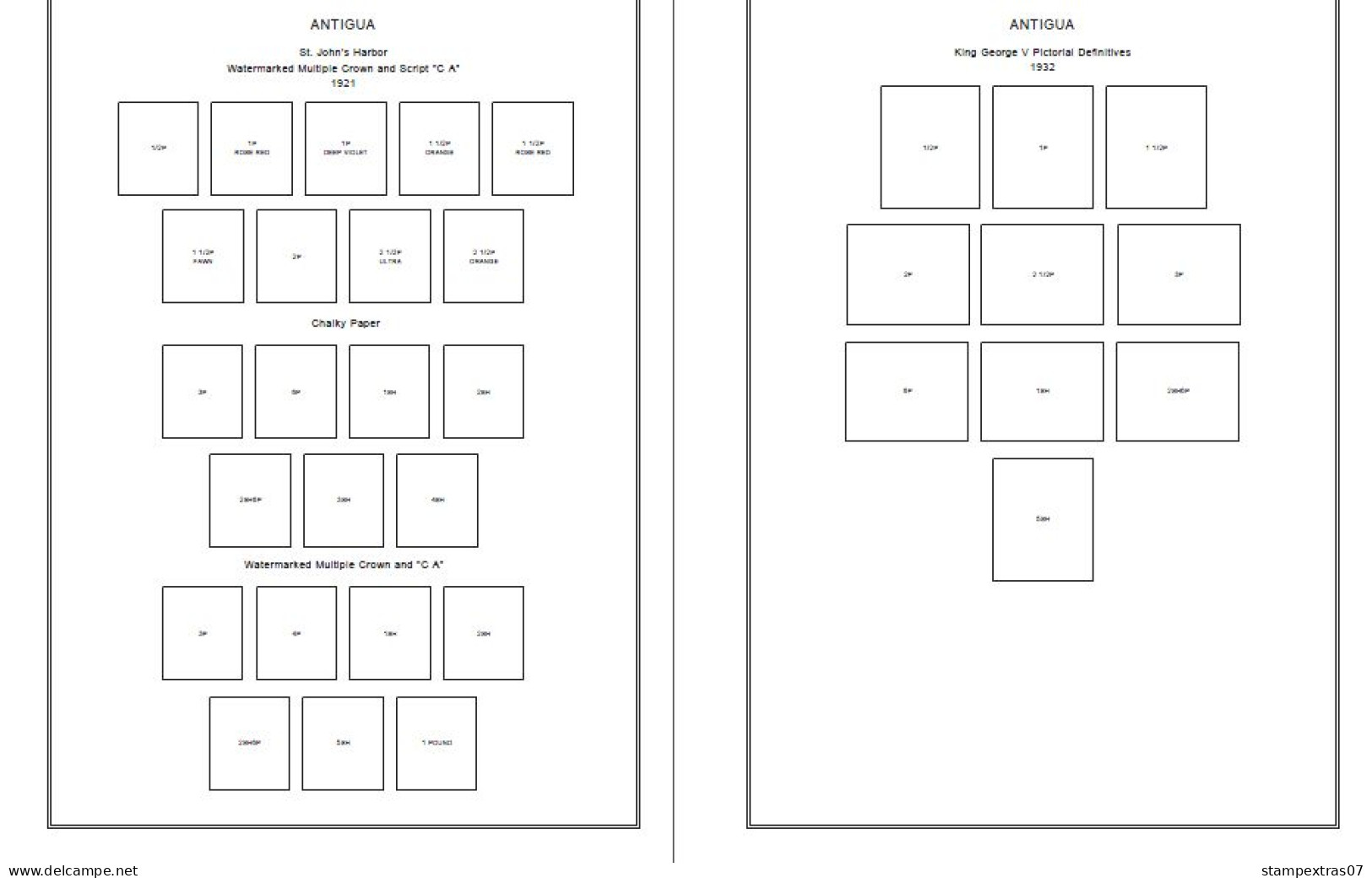 ANTIGUA STAMP ALBUM PAGES 1862-2011 (980 Pages) - Engels