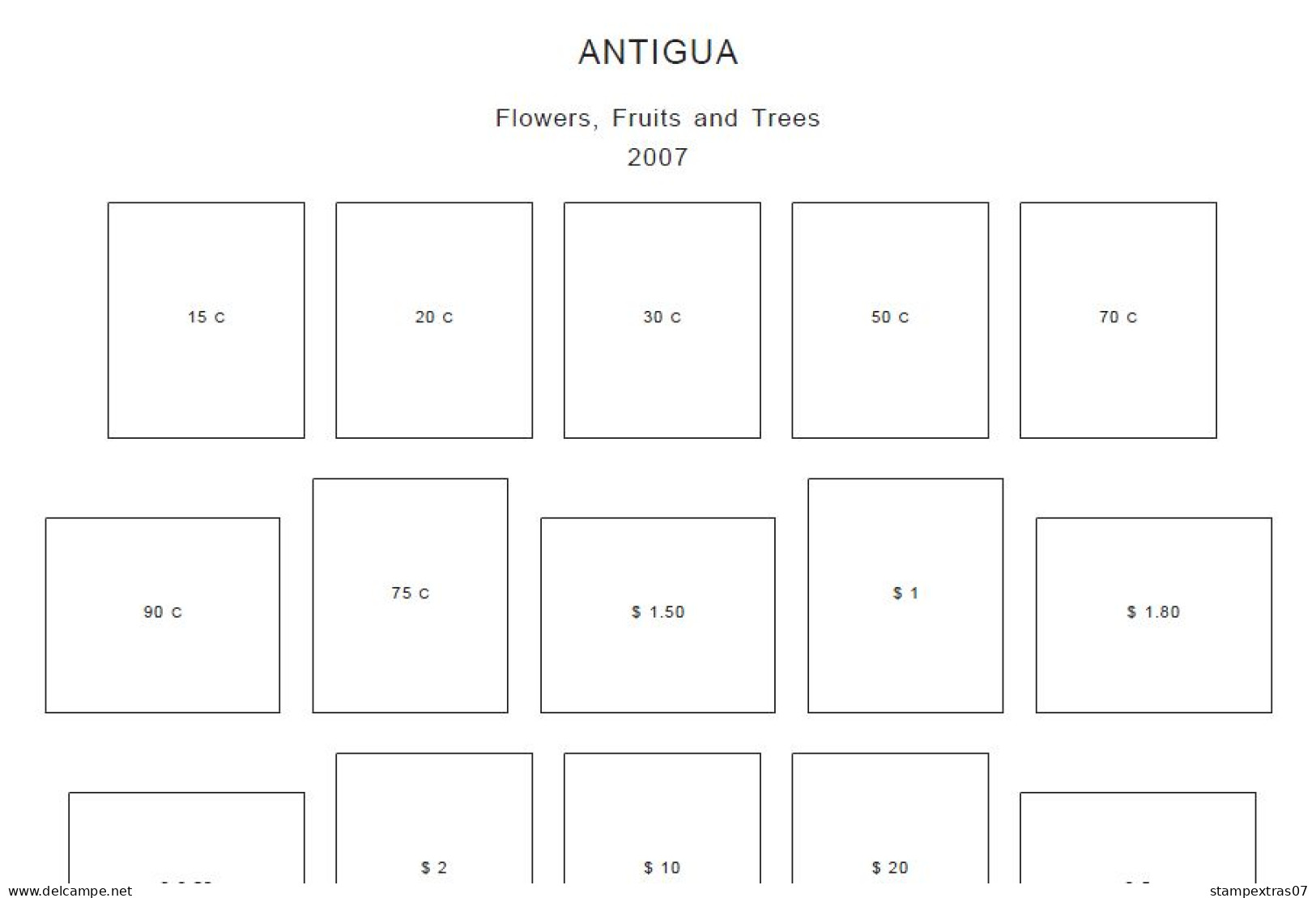 ANTIGUA STAMP ALBUM PAGES 1862-2011 (980 pages)