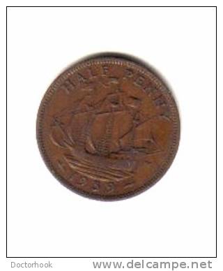 GREAT BRITAIN    1/2 PENNY  1939  (KM # 844) - C. 1/2 Penny