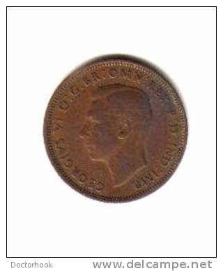 GREAT BRITAIN    1/2 PENNY  1944  (KM # 844) - C. 1/2 Penny