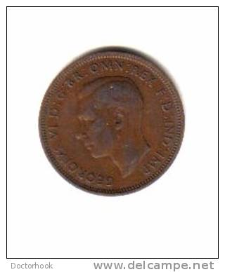 GREAT BRITAIN    1/2 PENNY  1948  (KM # 844) - C. 1/2 Penny