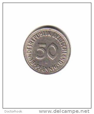 GERMANY    50  PFENNIG  1950 F  (KM # 109.1) - 50 Pfennig