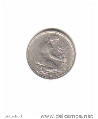 GERMANY    50  PFENNIG  1950 F  (KM # 109.1) - 50 Pfennig