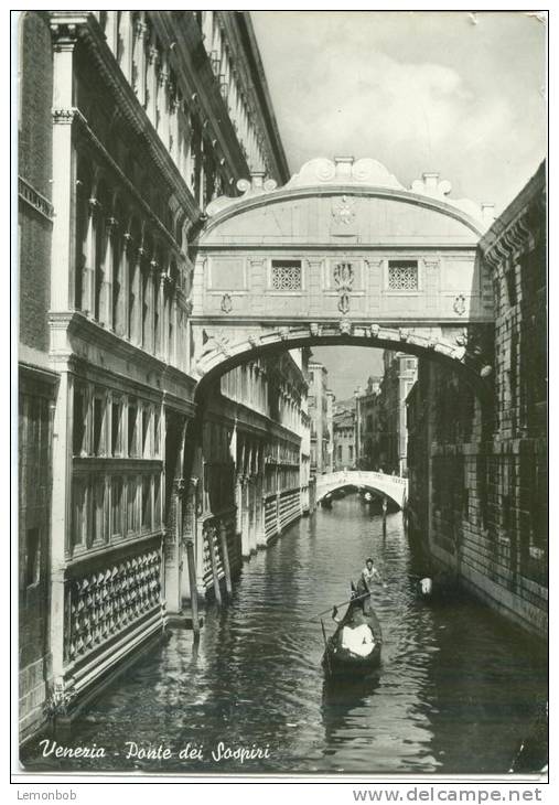 Italy, Venice, Venezia, Bridge Of Sighs, Ponte Dei Sospiri, 1953 Used Real Photo Postcard [13679] - Venezia