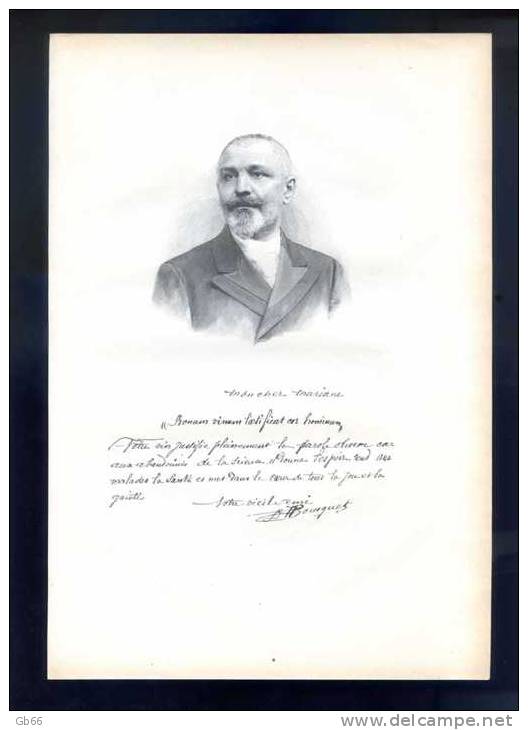 LE DOCTEUR BOUSQUET....biographie, Autographe, Et Portrait Gravé Sur Bois  1906 - Collections