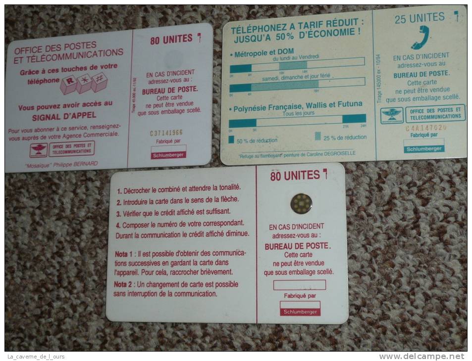 Lot Rares Télécartes Carte Télécarte Publiques Nouvelle-Calédonie CAGOU 80u SC4 P7 Mosaique 1988 -1994 - 1988