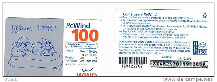 ITALIA  WIND - C.&C. (10^ ED.) 1263 - 100 11^  ALTAN: NON CI PARLIAMO..SC. 31/12/2001 (LOGIKA RETINATO) - USATA - RIF CP - Schede GSM, Prepagate & Ricariche