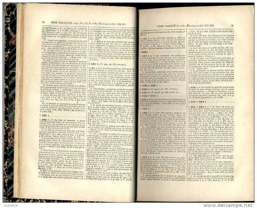 LES CODES ANNOTES DE SIREY  -  1874 - Droit