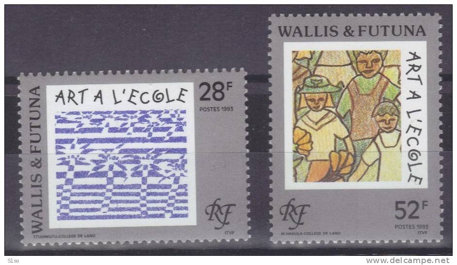 WALLIS Et FUTUNA 1993  --  Poste Yvert  N° 459 - 460 -- Neuf  Sans  Charnière-- L´art à L´école  -- Cote 2,60 €uros --- - Ongebruikt