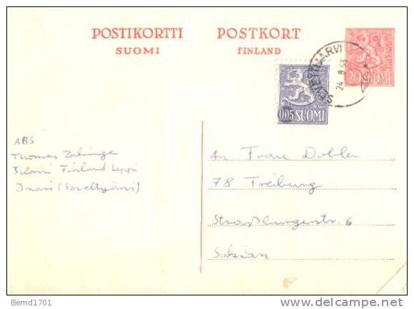 Finnland / Finland - Postkarte Echt Gelaufen / Postcard Used  (Y691) - Storia Postale