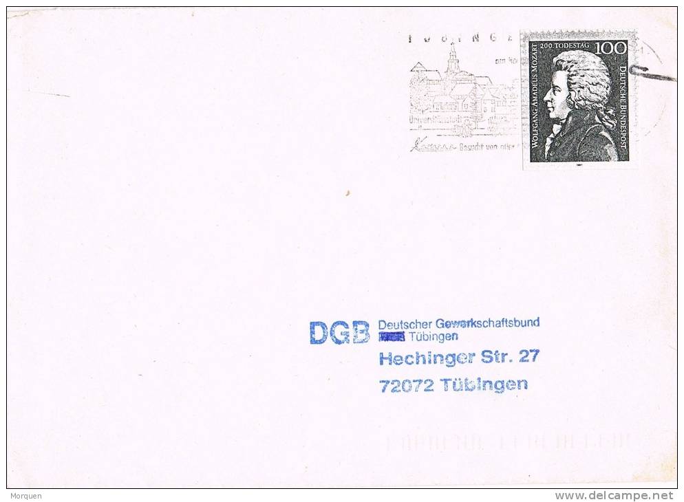 1206. Carta TUBINGEN (Alemania) 1991. Franqueo Sello Falso - Abarten Und Kuriositäten