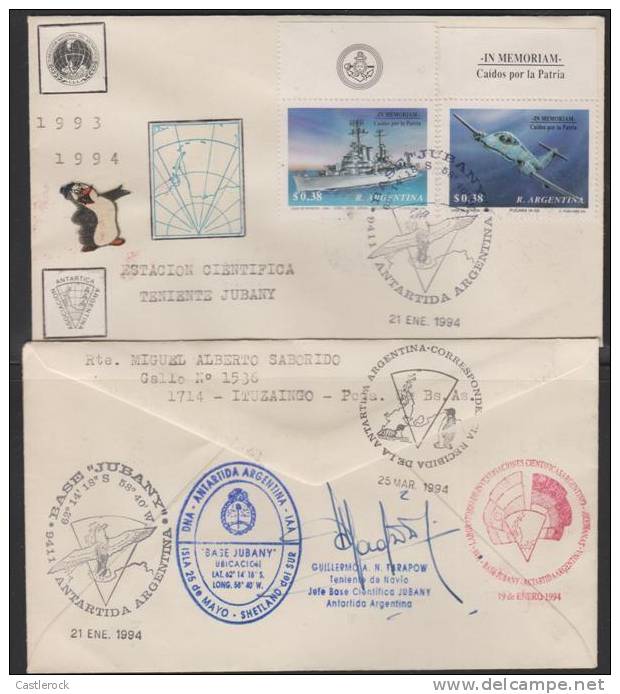 O) 1994 ARGENTINA, BASE ANTARTICA, SCIENTIFIC RESEARCH LABORATORY, JUBANY STATION, FDC USED. - FDC