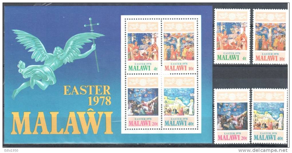 Malawi 1978 Easter  Art. Painting Mi.293-296+bl.51 - MNH - Malawi (1964-...)