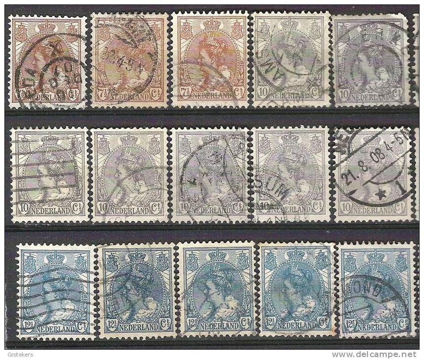 NETHERLANDS Queen Wilhelmine Called BONTKRAAG 122 Stamps Cancelled - Oblitérés