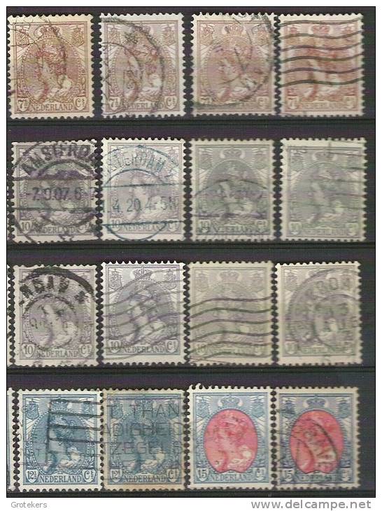 NETHERLANDS Queen Wilhelmine Called BONTKRAAG 122 Stamps Cancelled - Oblitérés