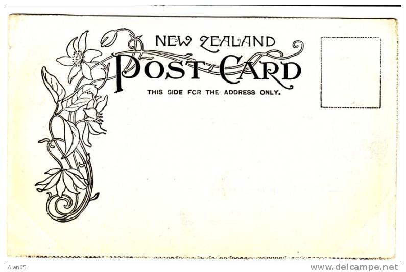 Auckland New Zealand,  Shortland Street Scene,, C1900s Vintage NZ Graphic Series Postcard - New Zealand