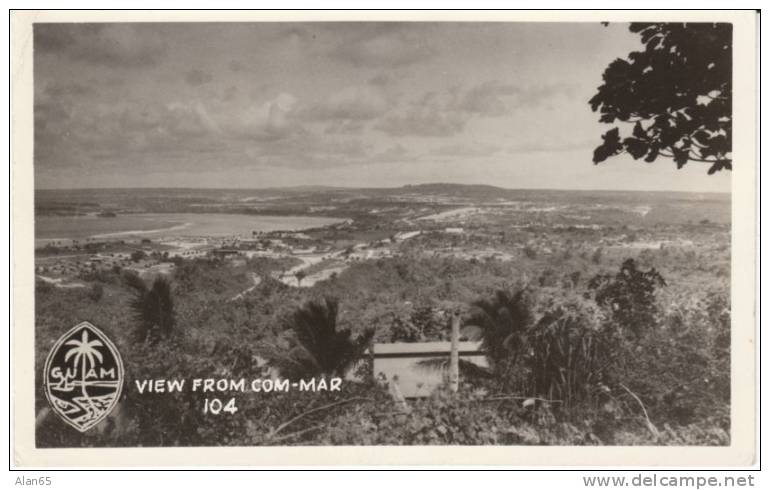 Guam View From Com-Mar Hill, US Military, C1950s Vintage Postcard - Guam