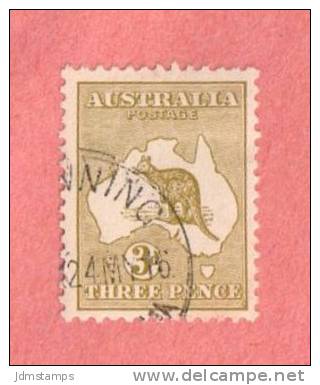 AUS SC #47  1915 Kangaroo And Map  ("24MY16"), CV $9.50 - Used Stamps