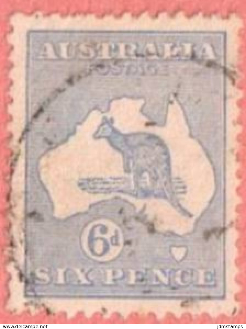 AUS SC #48  1915 Kangaroo And Map  W/slightly Toned Perf @ B, CV $8.75 - Used Stamps