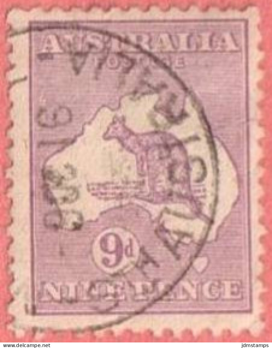 AUS SC #50a  1915 Kangaroo And Map  W/tiny Tear @ CR  W/SON ("_STH AUSTRALIA / 9 0C 16"), CV $11.00 - Gebruikt