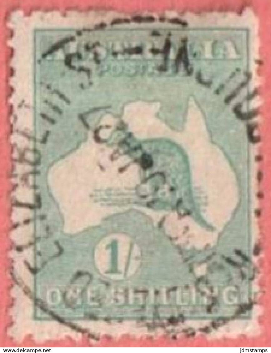 AUS SC #51b  1916 Kangaroo And Map  W/SON ("REGISTERED / ELIZABETH ST / _OURNE / 10 JA 27"), CV $3.50 - Used Stamps