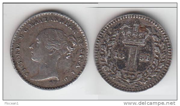 **** GREAT BRITAIN - GRANDE-BRETAGNE - 1 PENNY 1851 VICTORIA - SILVER - ARGENT **** ACHAT IMMEDIAT !!! - D. 1 Penny