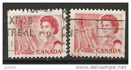 Canada  1967-72 Queen Elizabeth II  Perf. 12 (o) 4c - Single Stamps