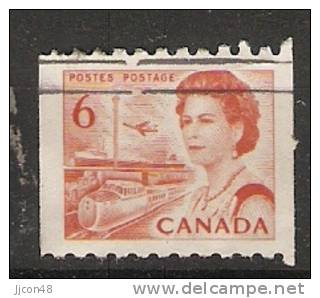 Canada  1967-72 Queen Elizabeth II  Perf. 10 (o) 6c - Francobolli In Bobina
