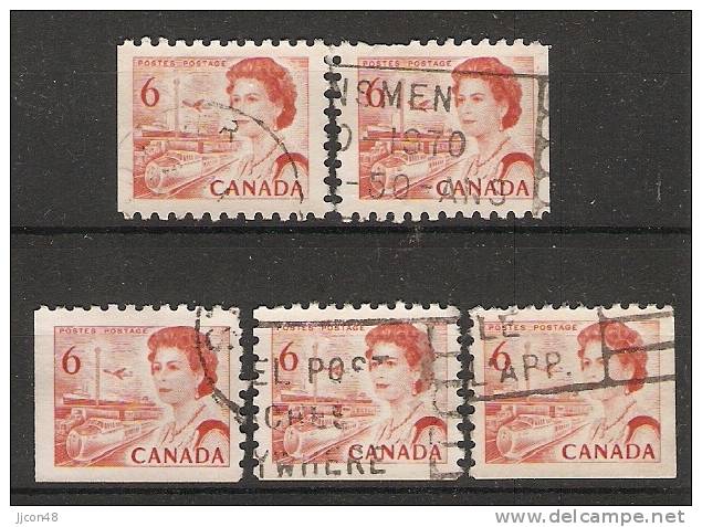 Canada  1967-72 Queen Elizabeth II  Perf. 10 (o) 6c - Single Stamps