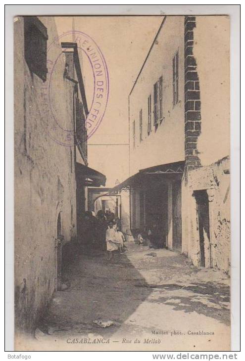 CPA CASABLANCA, RUE DE MELLAH En 1913 (voir Tampon Officiers) - Casablanca